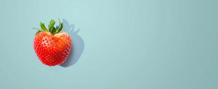 Fresh red strawberry overhead viewの写真素材