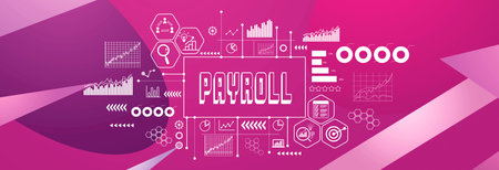 Payroll theme on geometric pattern backgroundの写真素材