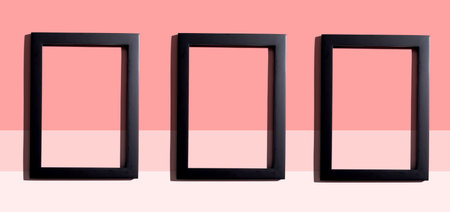 Blank rectangle picture framesの写真素材