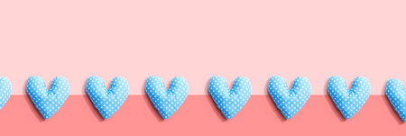 Appreciation theme with handmade heart cushionsの写真素材