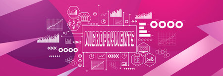 Micropayments theme on geometric pattern backgroundの写真素材