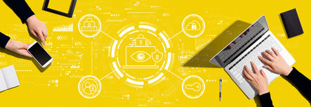 Data Privacy concept with people working togetherの写真素材