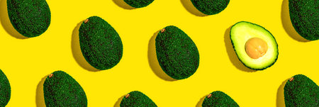 Fresh avocado pattern overhead viewの写真素材