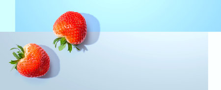 Fresh red strawberries overhead viewの写真素材