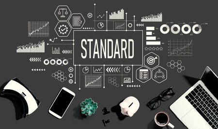 Standard theme with electronic gadgets and office suppliesの写真素材