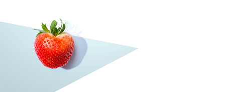 Fresh red strawberry overhead viewの写真素材