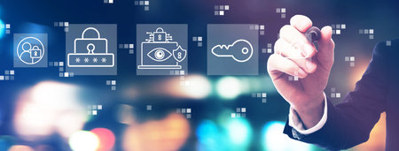Data Privacy concept with businessmanの写真素材