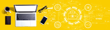 Data Privacy concept with a laptop computerの写真素材