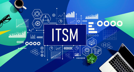 ITSM theme with laptop computerの写真素材
