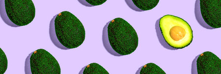 Fresh avocado pattern overhead viewの写真素材