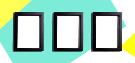Blank rectangle picture framesの写真素材