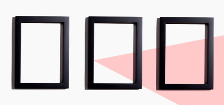 Blank rectangle picture framesの写真素材