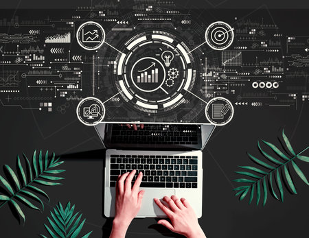 Data Analysis concept with person using a laptopの写真素材