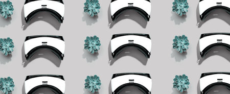 Virtual reality headset pattern with shadowの写真素材