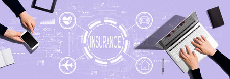 Insurance concept with people working togetherの写真素材