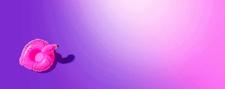 Summer concept with a pink flamingo floatの写真素材