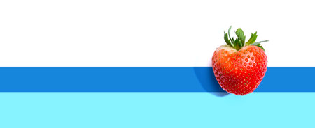 Fresh red strawberry overhead viewの写真素材