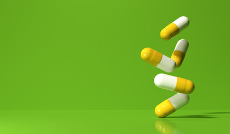 Pharmaceutical medicine capsules - Healthcare theme - 3Dの写真素材