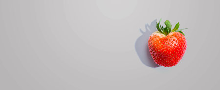 Fresh red strawberry overhead viewの写真素材