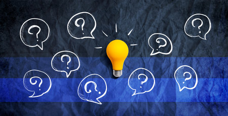 Light bulb and question markの写真素材