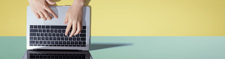 Person using laptopの写真素材