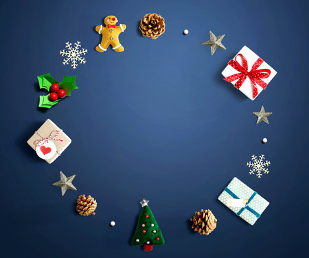 Collection of Christmas ornamentsの写真素材