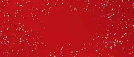 Gold confetti with stars - 3D render