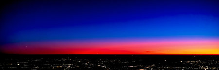 Dramatic sunset over the horizon with Tokyo in the foreground