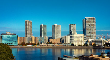 Skyscrapers in Odaiba Tokyo Japanの写真素材