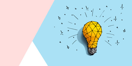 Idea light bulb with hand drawing sketch
