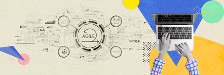 Agile concept with person using a laptop computerの写真素材