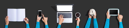 Technology devices and office suppliesの写真素材