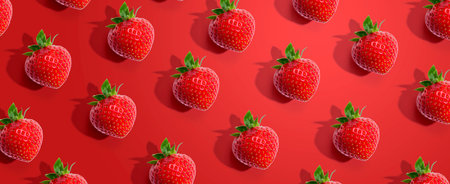 Fresh red strawberries overhead viewの写真素材