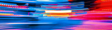 City motion blurred intersection background at nightの写真素材