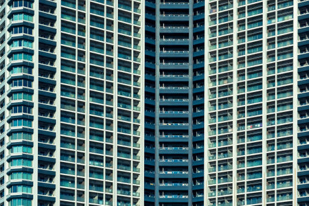Closeup of skyscraper facade abstract urban backgroundの写真素材