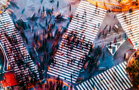 Aerial View of Shibuya, Tokyo, Japanの写真素材