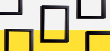 Blank rectangle picture framesの写真素材
