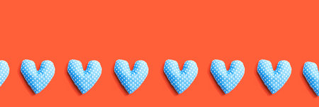 Appreciation theme with handmade heart cushionsの写真素材