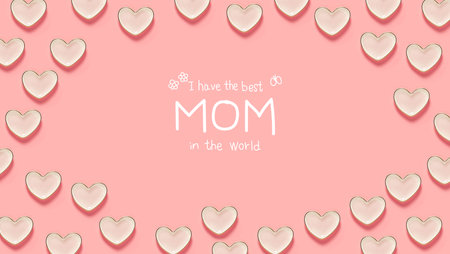 Mothers Day message with many heart dishesの写真素材