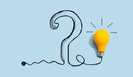 Light bulb and question markの写真素材