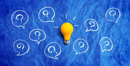Light bulb and question markの写真素材
