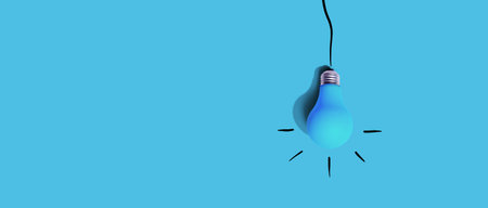 Hanging idea light bulb - Business conceptの写真素材