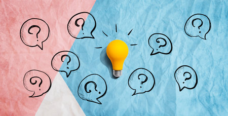 Light bulb and question markの写真素材