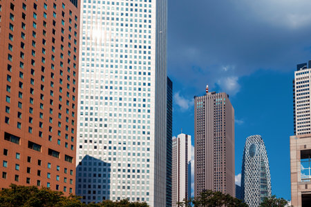 Building and skyscrapers in Tokyoの写真素材
