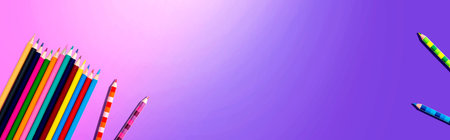 Collection of color pencilsの写真素材