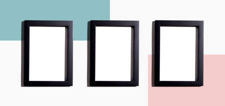 Blank rectangle picture framesの写真素材