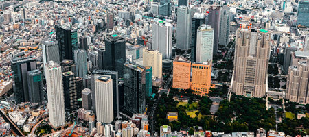 Aerial view of Shinjuku, Tokyo, Japanの写真素材