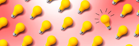 One out unique idea light bulb conceptの写真素材