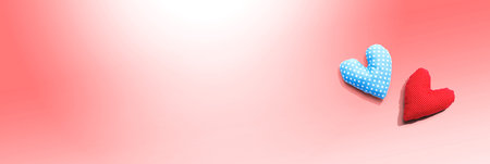 Appreciation theme with handmade heart cushionsの写真素材