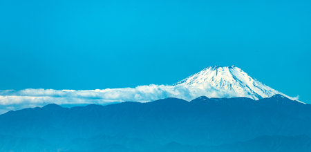 Mount Fuji from Tokyo, Japanの写真素材